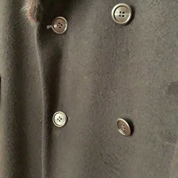 Men’s Cashmere top coat mink collar, black, vent in back - Picture 2 of 6